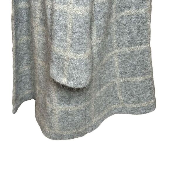 Eileen Fisher moon shawl collar coat with mohair plush melange windowpane print - Picture 12 of 14